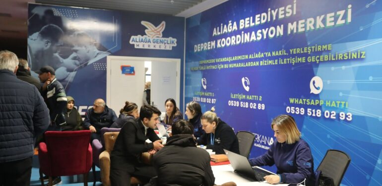 Aliağa Belediyesi Depremzedeler İçin Koordinasyon Merkezi Kurdu